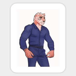 hunky tiger Sticker